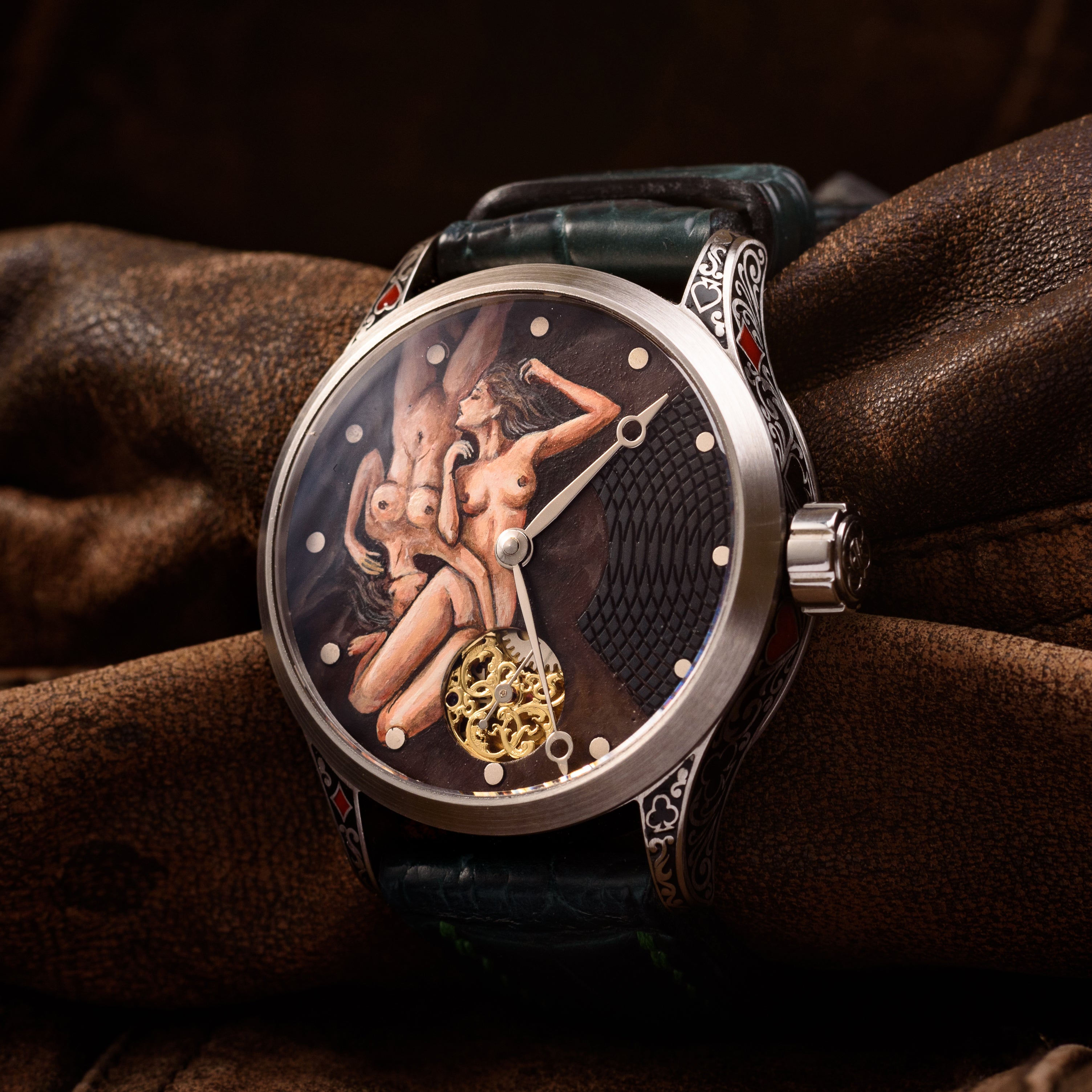 Mole Swiss Skeleton Watch. Cards & Women. ETA 6498