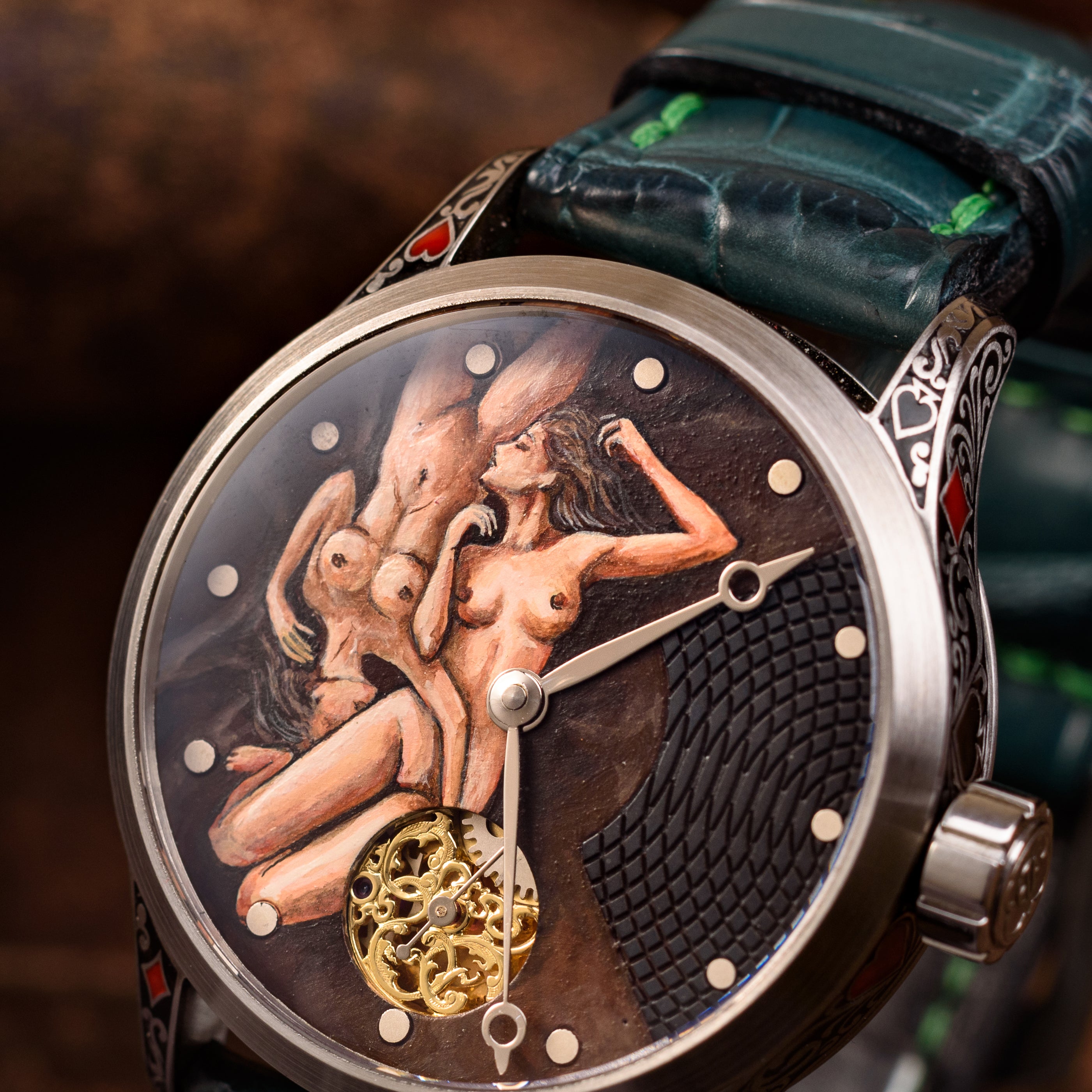 Mole Swiss Skeleton Watch. Cards & Women. ETA 6498