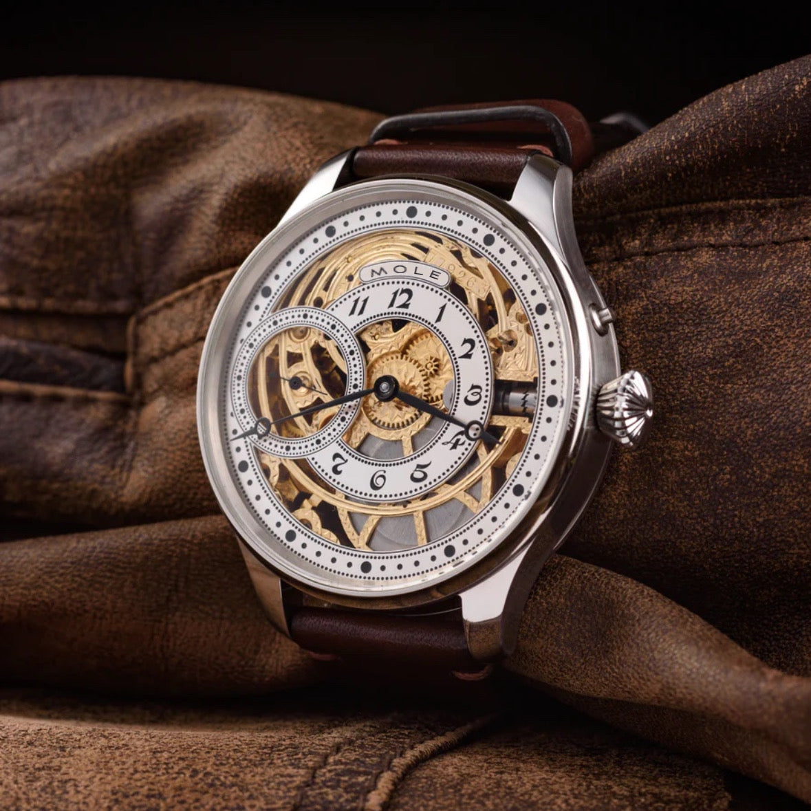 Mole Skeletonized Watch. American Dream. Movement 1910