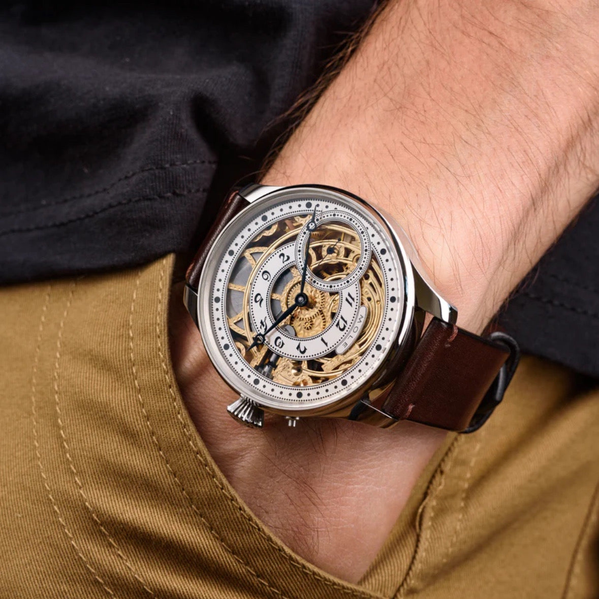 Mole Skeletonized Watch. American Dream. Movement 1910