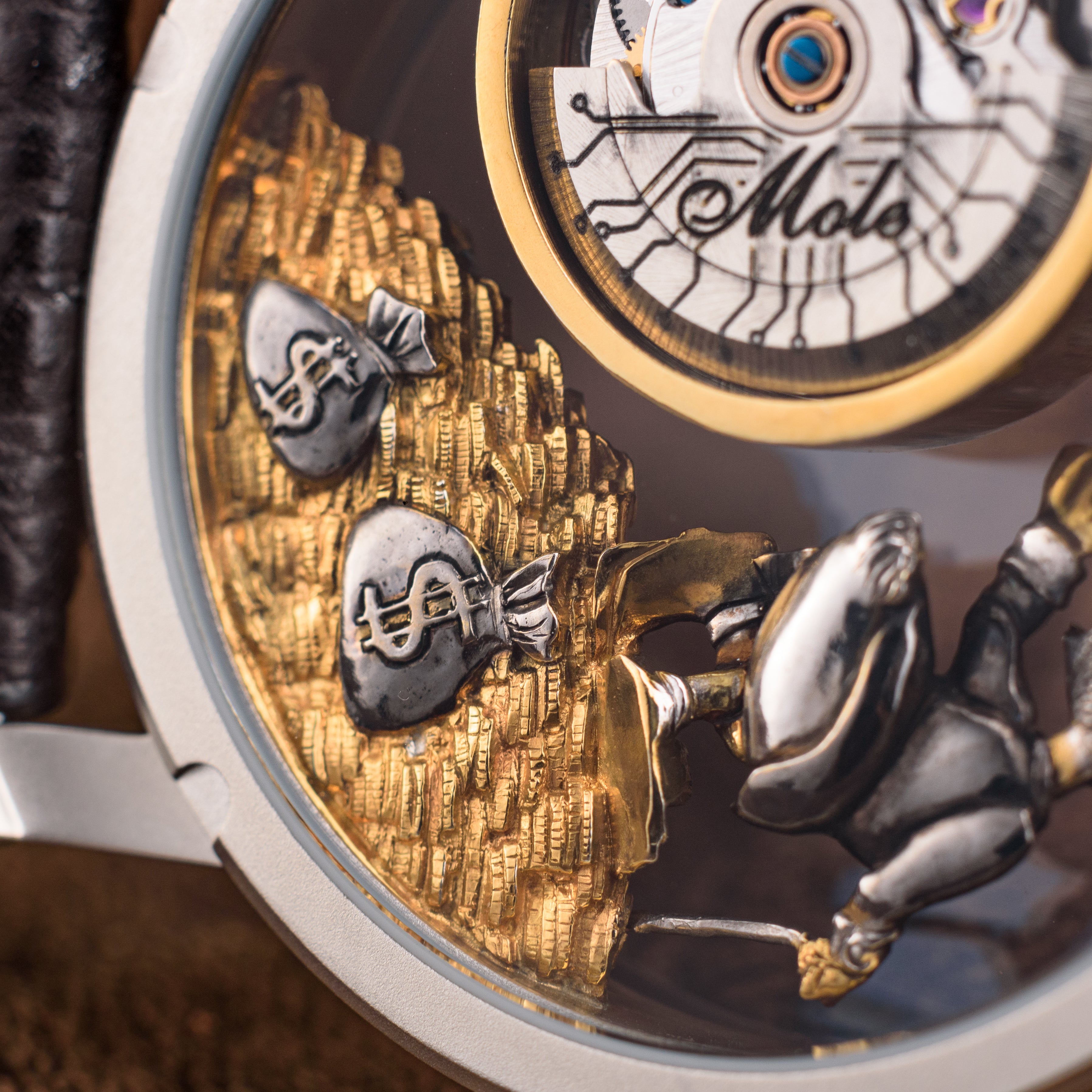 Mole - Bitcoin of Uncle Scrooge, ETA 2671 automatic, 3D skeleton wristwatch